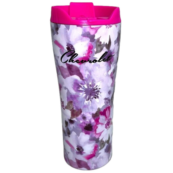 [CHEVROLET]𝅺 Pink Floral Thermal Mug - Picture 1 of 6